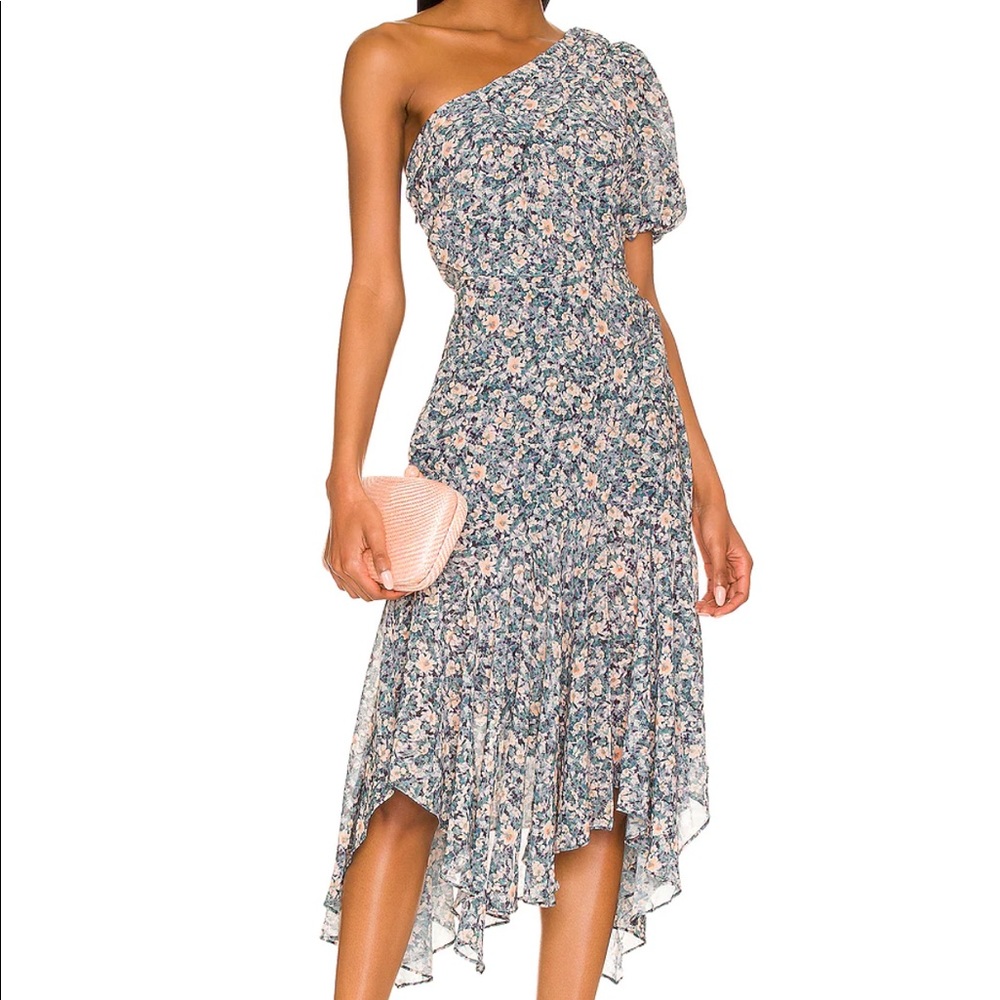Astr One Shoulder Flower Dress